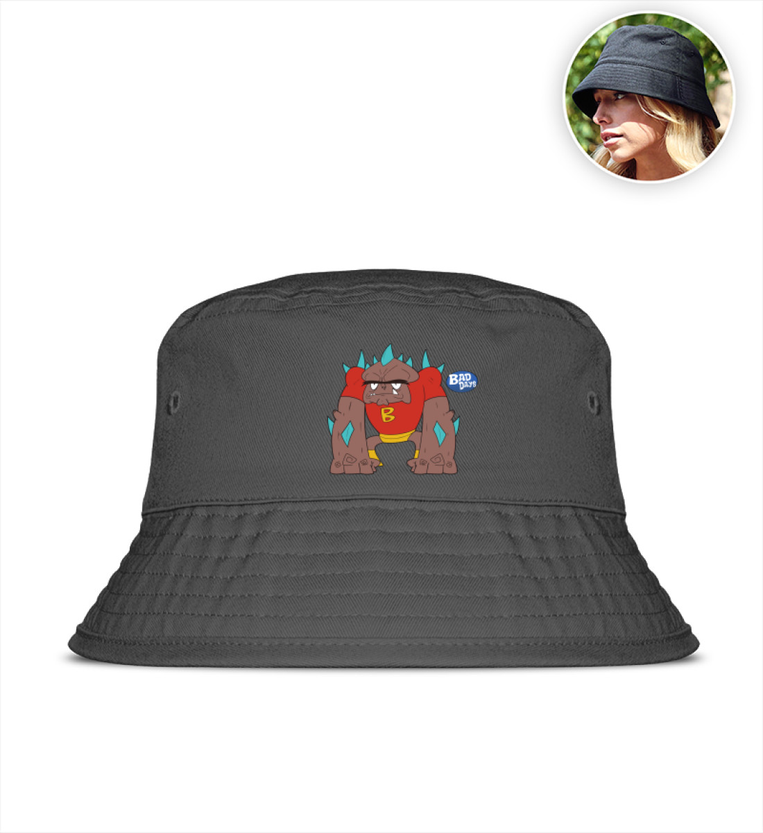 Basaltrix - Organic Bucket Hat with Embroidery-7210